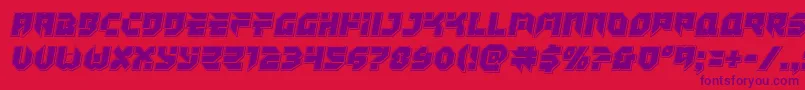 Tokyodrifterpunch-Schriftart – Violette Schriften auf rotem Hintergrund