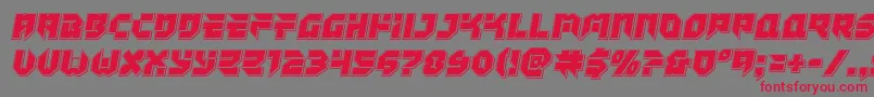 Fonte Tokyodrifterpunch – fontes vermelhas em um fundo cinza
