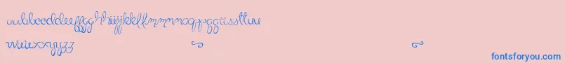 LittleBliss Font – Blue Fonts on Pink Background