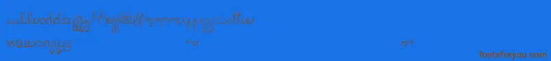 LittleBliss Font – Brown Fonts on Blue Background