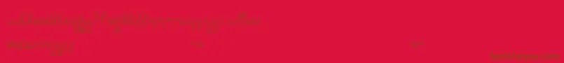 LittleBliss Font – Brown Fonts on Red Background