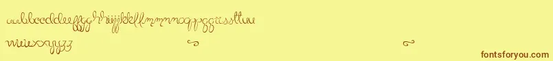 LittleBliss Font – Brown Fonts on Yellow Background