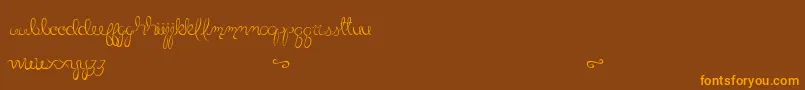 LittleBliss-Schriftart – Orangefarbene Schriften auf braunem Hintergrund