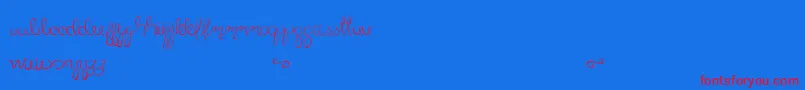 LittleBliss Font – Red Fonts on Blue Background