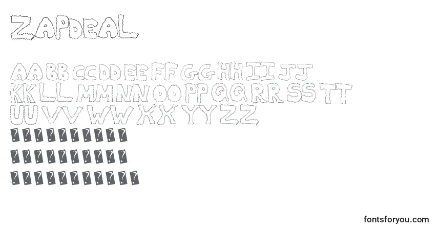 Zapdeal-fontti – aakkoset, numerot, erikoismerkit