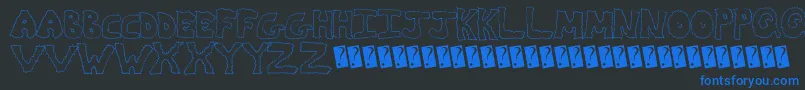 フォントZapdeal – 黒い背景に青い文字