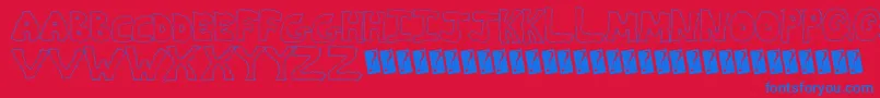 Zapdeal-Schriftart – Blaue Schriften auf rotem Hintergrund
