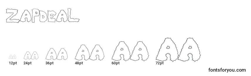 Размеры шрифта Zapdeal
