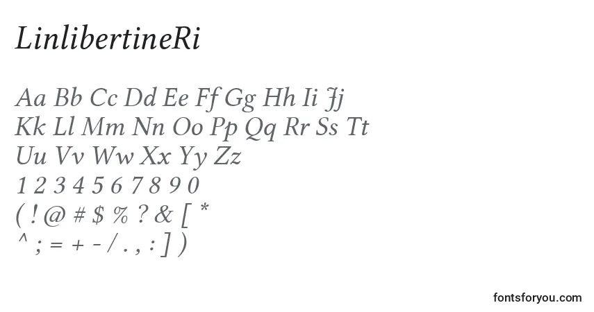 A fonte LinlibertineRi – alfabeto, números, caracteres especiais