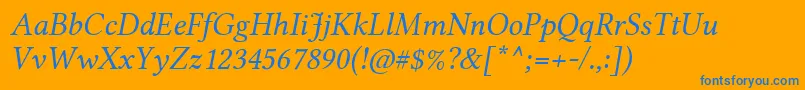 フォントLinlibertineRi – オレンジの背景に青い文字
