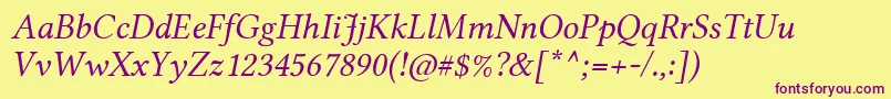 LinlibertineRi Font – Purple Fonts on Yellow Background