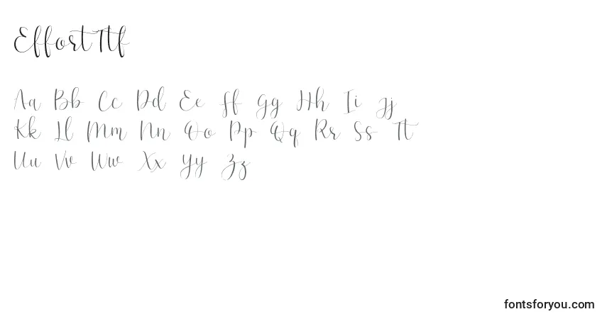 Czcionka EffortTtf – alfabet, cyfry, specjalne znaki