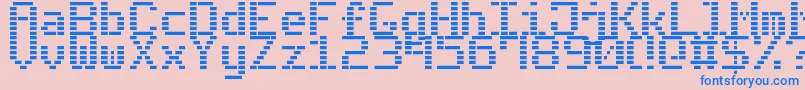 DashDigital7-Schriftart – Blaue Schriften auf rosa Hintergrund