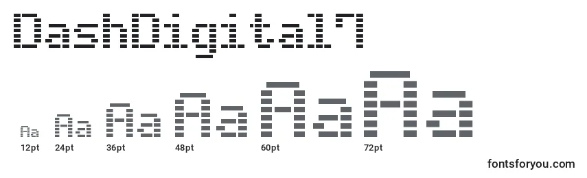 Размеры шрифта DashDigital7