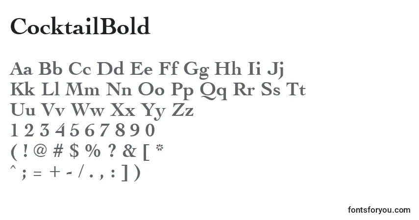 Fuente CocktailBold - alfabeto, números, caracteres especiales