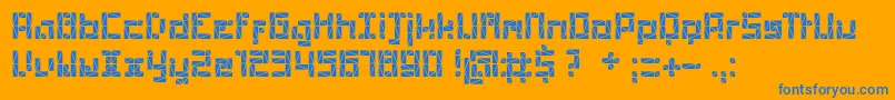 PolygonRegular-Schriftart – Blaue Schriften auf orangefarbenem Hintergrund