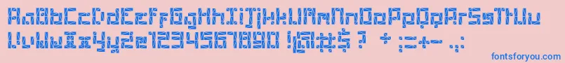 PolygonRegular-Schriftart – Blaue Schriften auf rosa Hintergrund