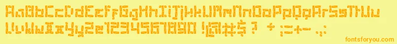 PolygonRegular Font – Orange Fonts on Yellow Background