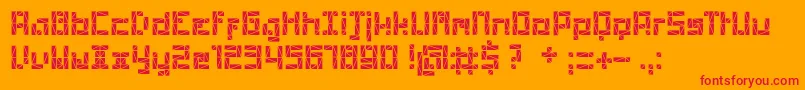 PolygonRegular-Schriftart – Rote Schriften auf orangefarbenem Hintergrund