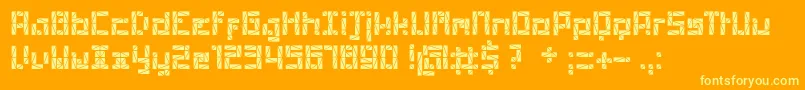 PolygonRegular-Schriftart – Gelbe Schriften auf orangefarbenem Hintergrund