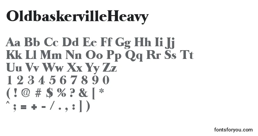 A fonte OldbaskervilleHeavy – alfabeto, números, caracteres especiais