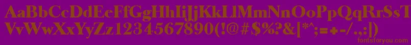 OldbaskervilleHeavy-Schriftart – Braune Schriften auf violettem Hintergrund