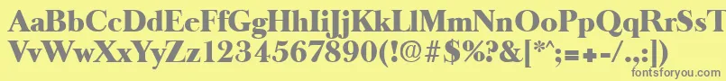 フォントOldbaskervilleHeavy – 黄色の背景に灰色の文字