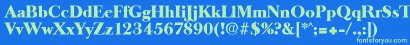 OldbaskervilleHeavy Font – Green Fonts on Blue Background