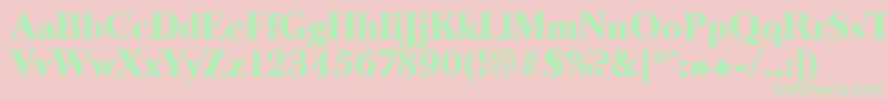 OldbaskervilleHeavy Font – Green Fonts on Pink Background