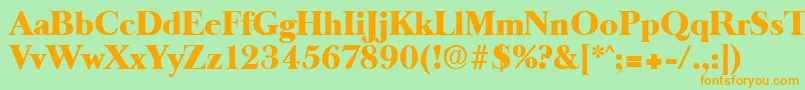 OldbaskervilleHeavy Font – Orange Fonts on Green Background