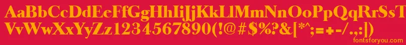 OldbaskervilleHeavy Font – Orange Fonts on Red Background