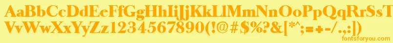 OldbaskervilleHeavy Font – Orange Fonts on Yellow Background