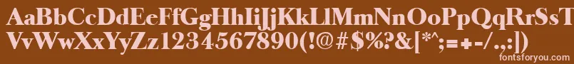 OldbaskervilleHeavy Font – Pink Fonts on Brown Background