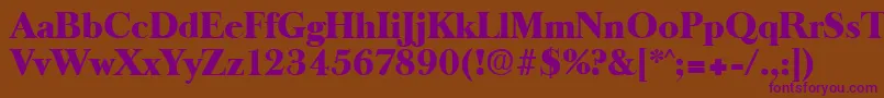 OldbaskervilleHeavy Font – Purple Fonts on Brown Background