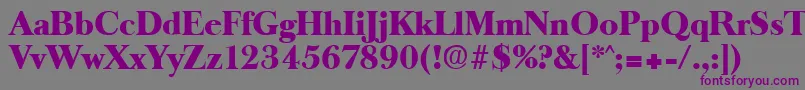 OldbaskervilleHeavy-fontti – violetit fontit harmaalla taustalla