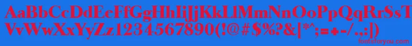 OldbaskervilleHeavy-fontti – punaiset fontit sinisellä taustalla