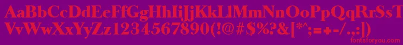 OldbaskervilleHeavy Font – Red Fonts on Purple Background