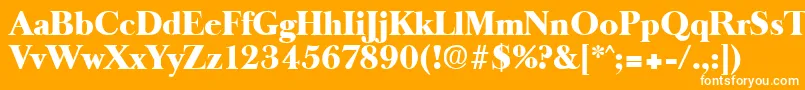 フォントOldbaskervilleHeavy – オレンジの背景に白い文字