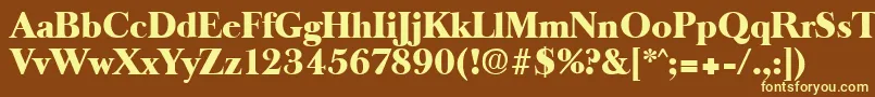 OldbaskervilleHeavy-Schriftart – Gelbe Schriften auf braunem Hintergrund