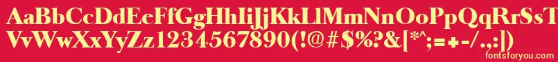 OldbaskervilleHeavy Font – Yellow Fonts on Red Background