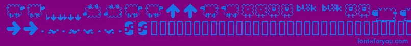フォントBdflossy – 紫色の背景に青い文字