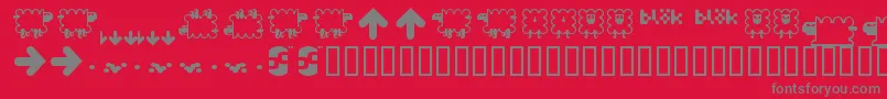 Czcionka Bdflossy – szare czcionki na czerwonym tle
