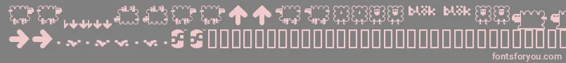 フォントBdflossy – 灰色の背景にピンクのフォント