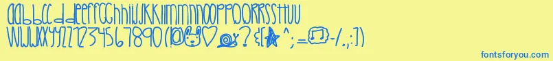 Fonte Crystalcastles – fontes azuis em um fundo amarelo