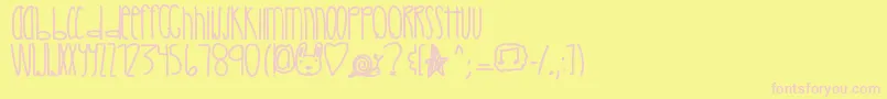 Crystalcastles Font – Pink Fonts on Yellow Background