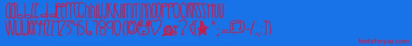 フォントCrystalcastles – 赤い文字の青い背景