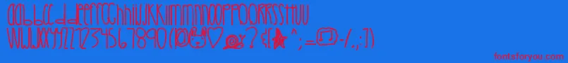 Crystalcastles Font – Red Fonts on Blue Background