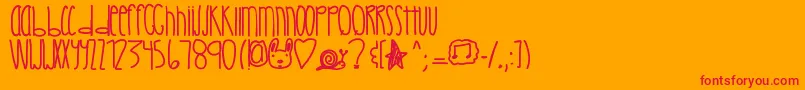 Crystalcastles Font – Red Fonts on Orange Background