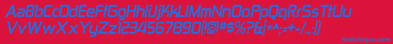 ZektonrgBolditalic Font – Blue Fonts on Red Background