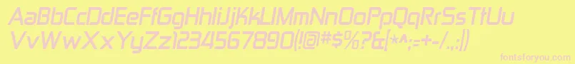 ZektonrgBolditalic Font – Pink Fonts on Yellow Background